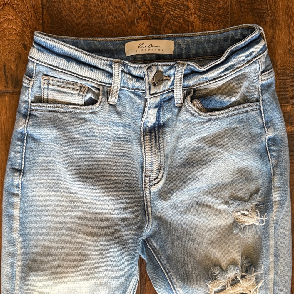 KanCan Light Blue Distressed Skinny Jeans, size 25 - Picture 4 of 9